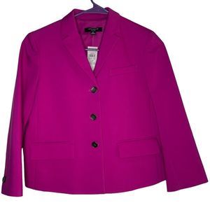 New Ann Taylor Cropped Blazer jewel tone Fuchsia Sz 6P Barbiecore style